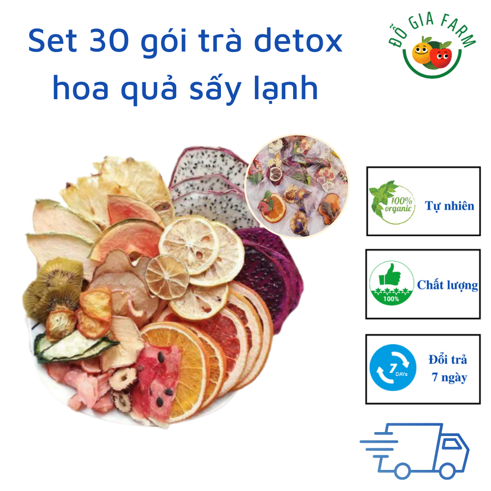 Set 30 gói trà hoa quả sấy lạnh detox korea 3 vị