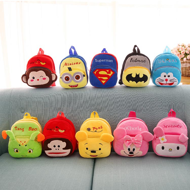 [HCM]Balo vải nhung cho bé đi học mầm non đựng đồ hằng ngày