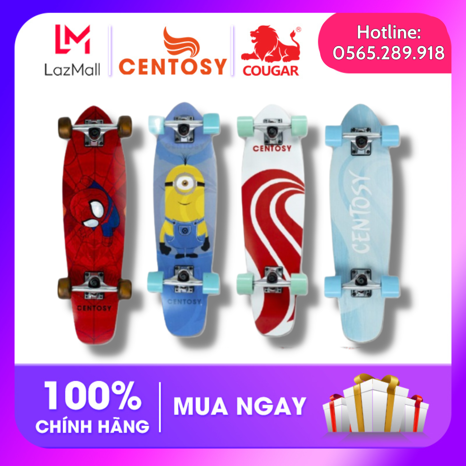 Ván trượt penny Centosy Mặt Nhám - Bánh cao su bền bỉ - Siêu Bền
