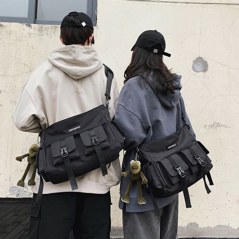 Túi đeo chéo Unisex size lớn - 4 túi hộp phong cách Hà Quốc