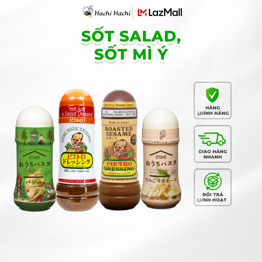 Sốt Salad/Sốt Mì Ý vị nước tương/mè rang đậm đà không chất phụ gia Nhật Bản Pietro 280ml - Hachi Hachi Japan Shop