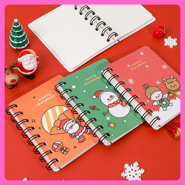 Sổ cầm tay A7 hình Noel siêu cute - Sổ ghi chép mini dễ thương giá rẻ cho học sinh