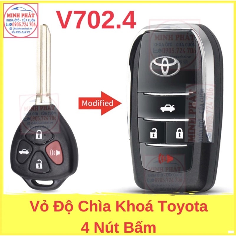 Vỏ Độ Chìa Khoá Gập xe Toyota Innova Fortuner Vios Yaris Camry Hilux Altis