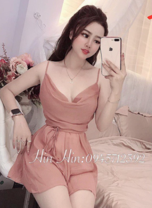 Jum voan quần đùi áo hai dây kèm lót #jumduihaiday