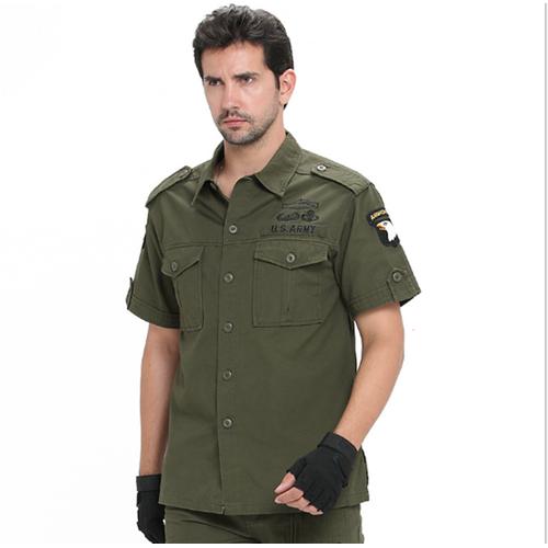 Áo sơ mi nam lính mỹ cao cấp ngắn tay phong cách sành điệu cho chàng trai cá tính mạnh mẽ cực ngầu làm từ vải kaki cao cấp không nhàu nát bai xù