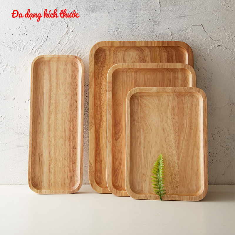 Khay gỗ đựng đồ - Khay gỗ beech - Phong cách hiện đại -  Thớt gỗ decor đựng đồ ăn - Hình chữ nhật - Đa dạng kích thước - Mây tre đan - Đĩa decor - Thân thiện môi trường - Khay gỗ hình chữ nhật - Hàng gia công Việt Nam