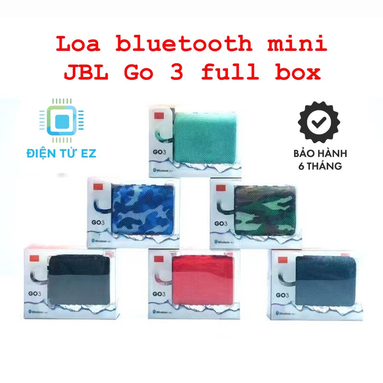 Loa Bluetooth mini JBL Go 3 full box, pin cực trâu + bảo hành 6 tháng