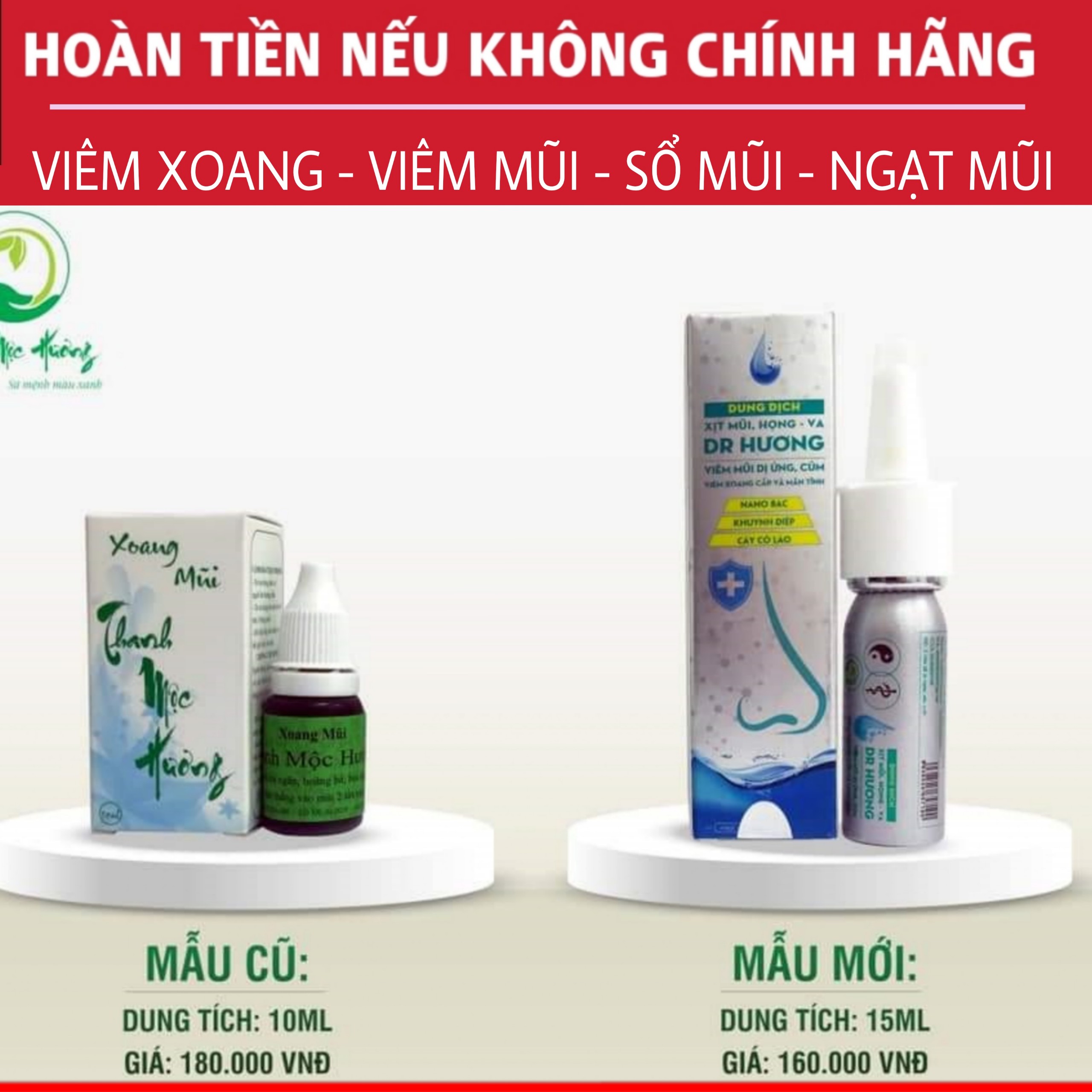 Dung dịch nhỏ và xịt mũi, họng va - dr hương thanh mộc hương