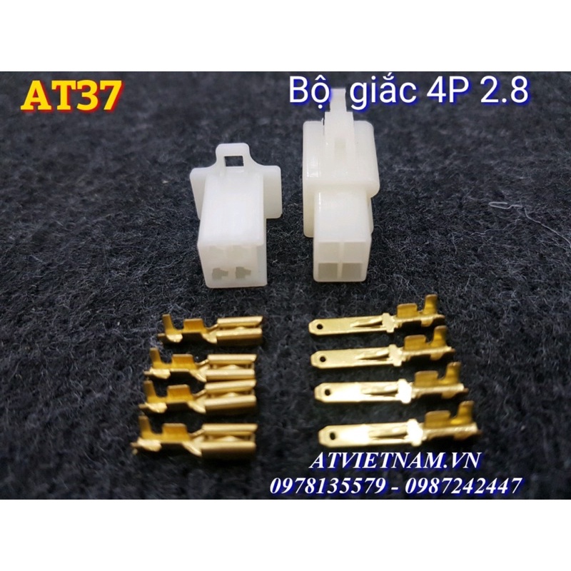 Bộ giắc nhựa 4 lỗ 4p 2.8 - at37