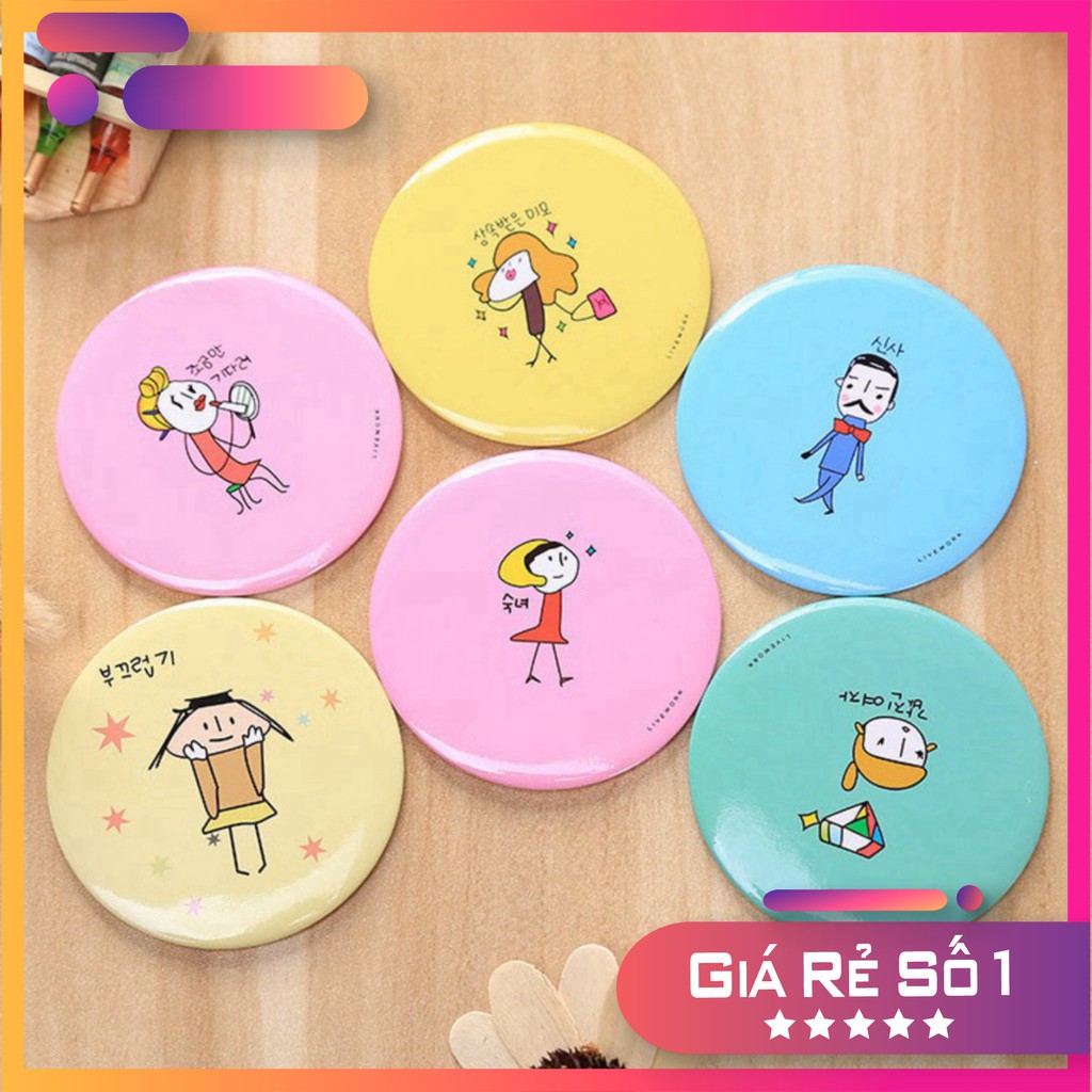 [HCM]Gương Mini Cầm Tay Cute Bỏ Túi Hàn Quốc Tiện Dụng - Gương Mini Trang Điểm Soi Đẹp Nhỏ Xinh