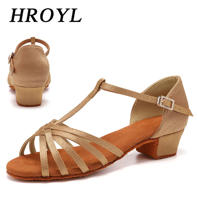 Hroyl Tiêu Chuẩn Mới Khiêu Vũ Latin Giày Miễn Phí Vận Chuyển Khiêu Vũ Latin Giày Cho Phụ Nữ Khiêu Vũ Giày Cho Cô Gái Thanh Lịch Mềm Thấp Gót