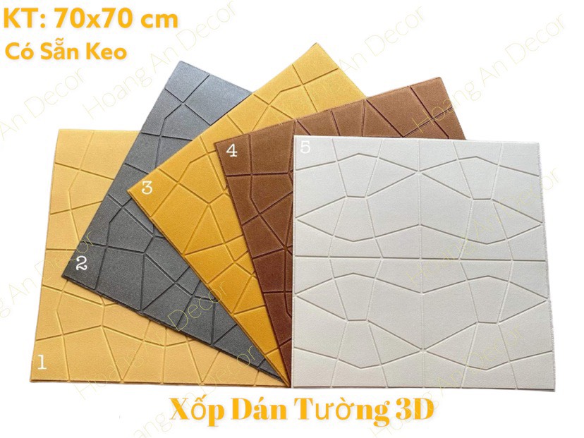 Xốp Dán Tường 3D Gỉa Da Kim Cương 70x70 Cm