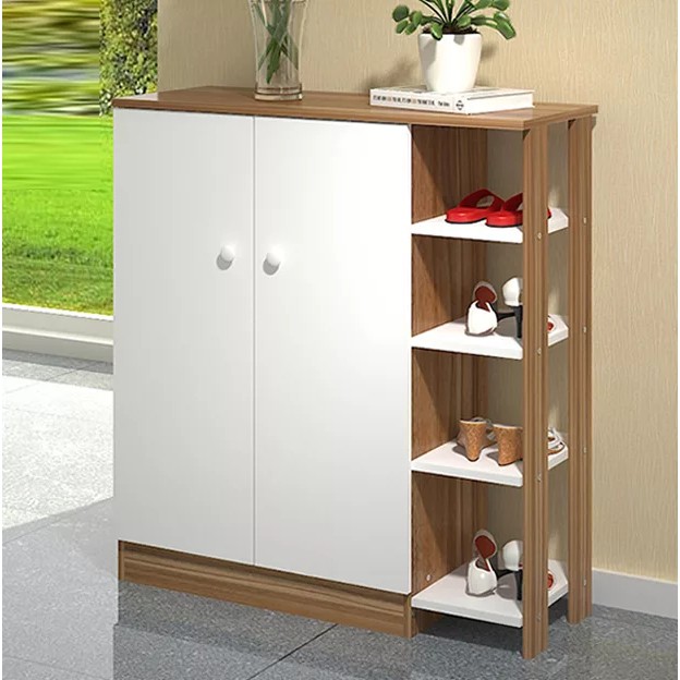 Tủ giày gỗ 80 có cánh, tủ giày gia đình tiện lợi sắp xếp không gian phòng
