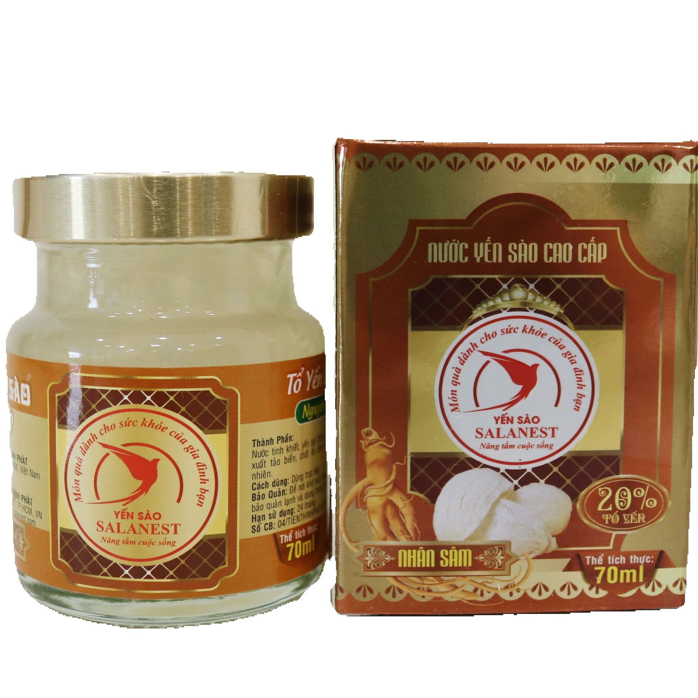 Set 12 Hủ - Nước Yến Sào Salanest Chưng nhân sâm cao cấp 20% yến tươi