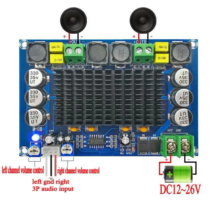 150W * 2 TPA3116 D2 dual-channel Stereo Công SuấT cao âm thanh kỹ thuật số Board khuếch đại công suất với tl074c opamp