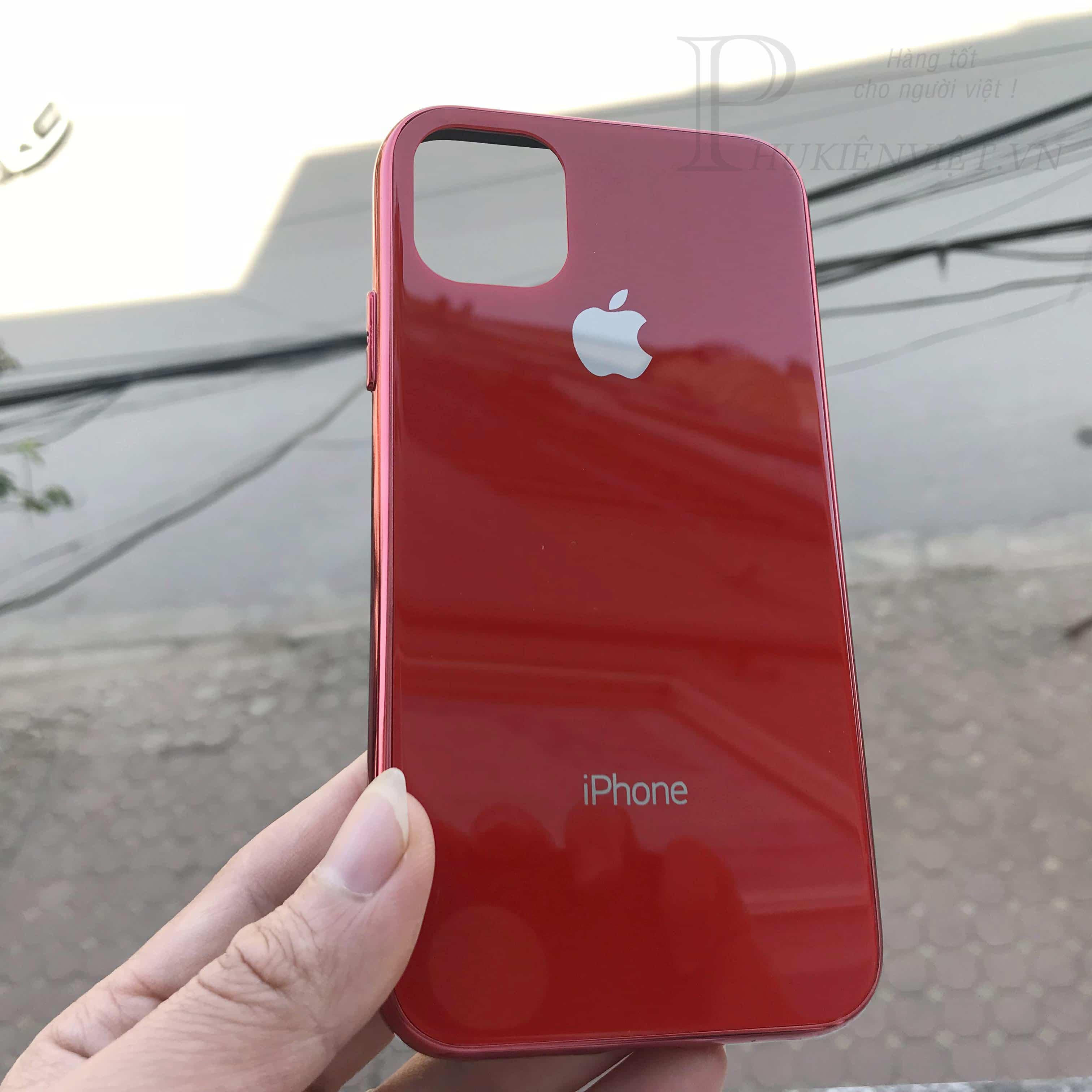 IPHONE 11 - Ốp lưng chống sốc lưng kính viền đồng màu
