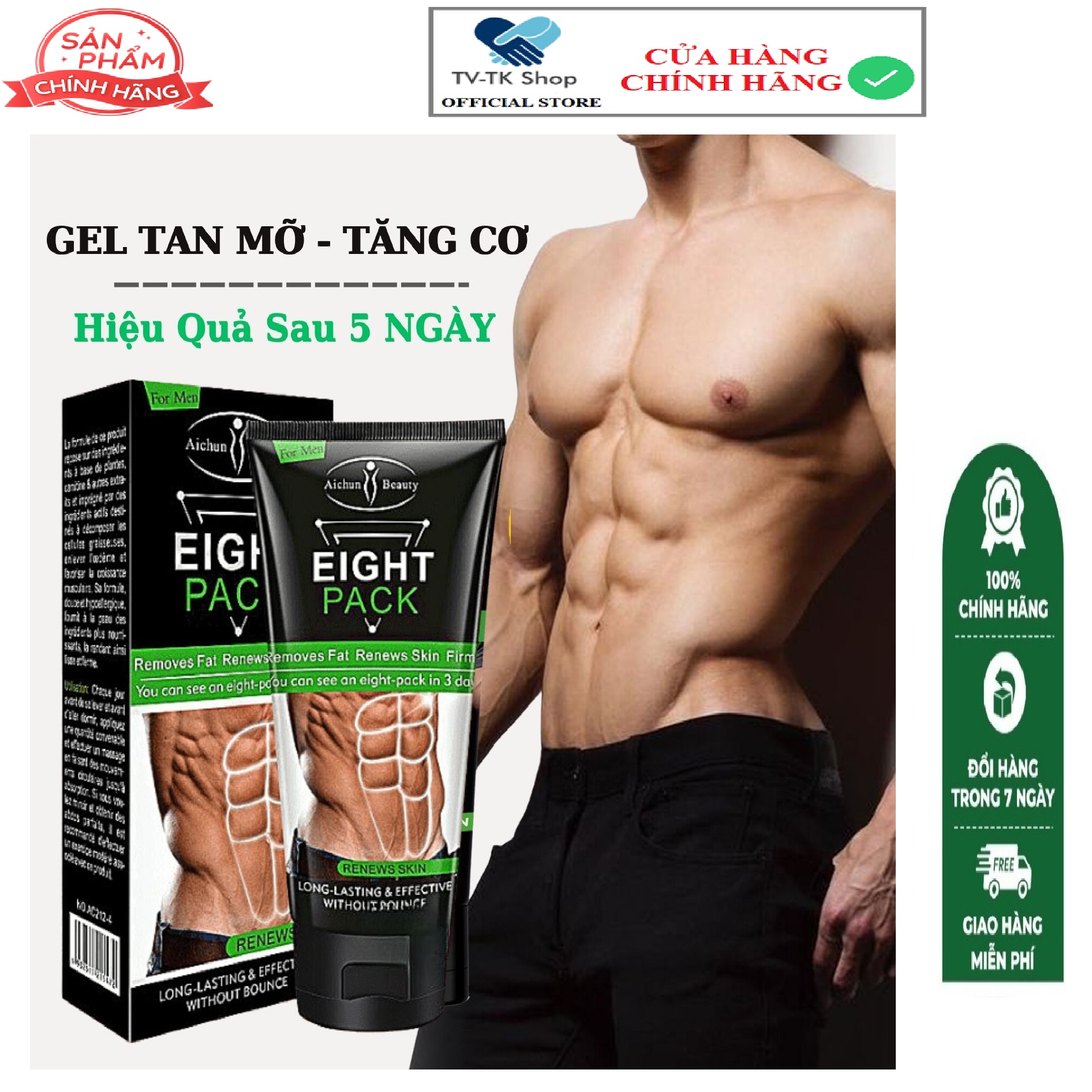 Gel Massage Tan Mỡ Bụng  Eight Pack Hiệu Quả Nhanh - Mẫu mới