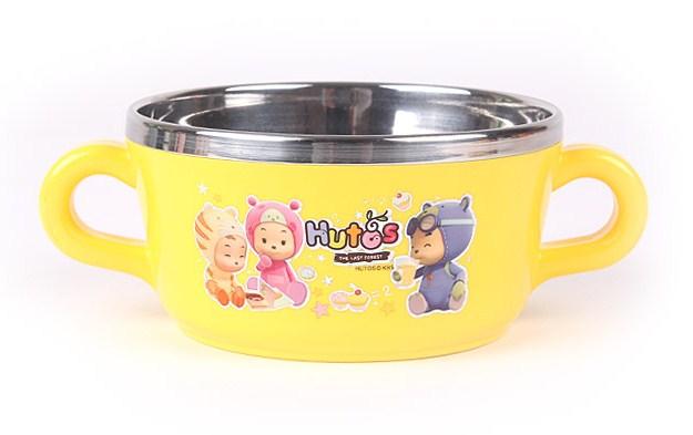 [HCM]Chén Tập Ăn Inox Baby Hàn Quốc TERRA 230ml 2 Quai Cầm SK3 Vỏ Ngoài Bằng Nhựa PP