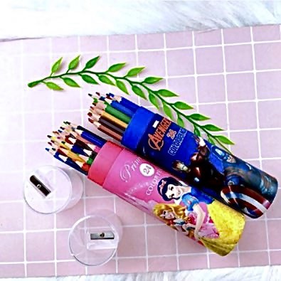 Bút chì màu , lọ chì màu kèm sẵn gọt chì đủ loại 12/18/24 màu