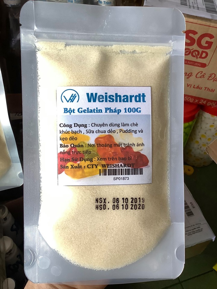 bột Gelatin pháp 100g