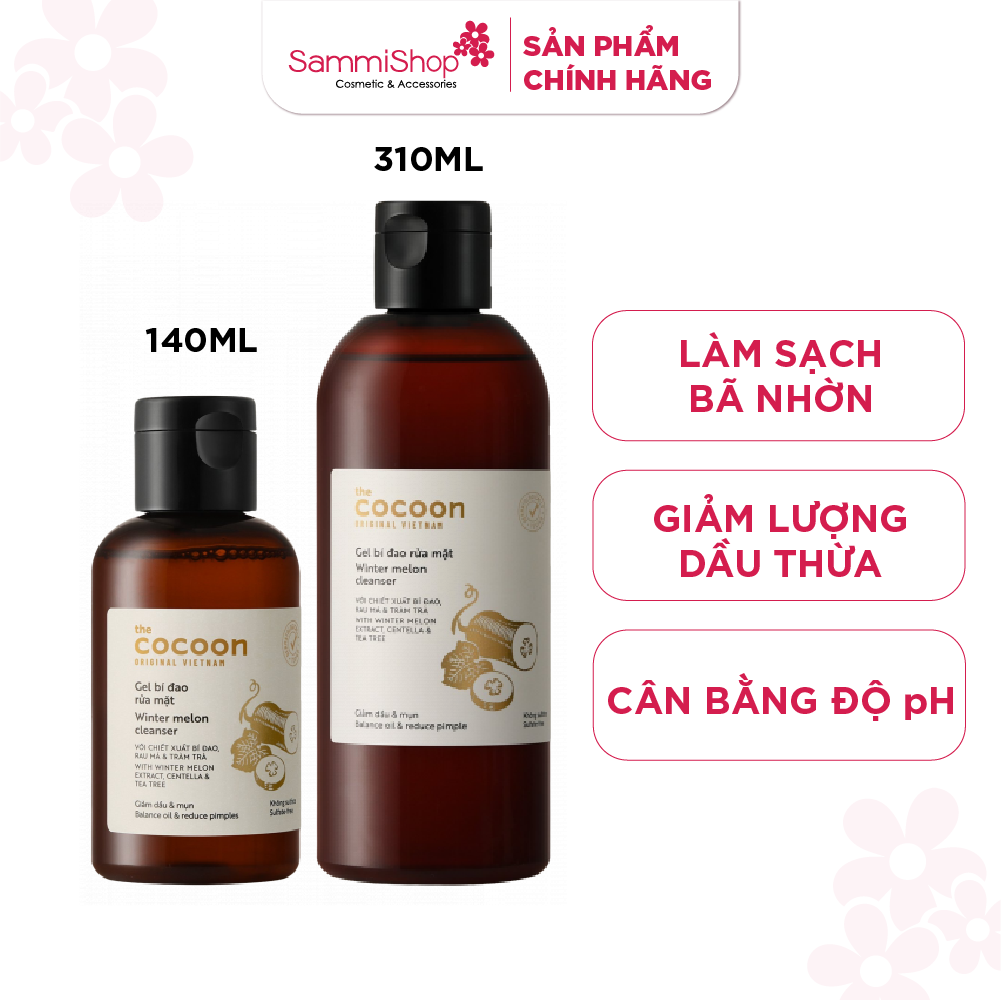 Gel bí đao rửa mặt cocoon winter melon cleanser