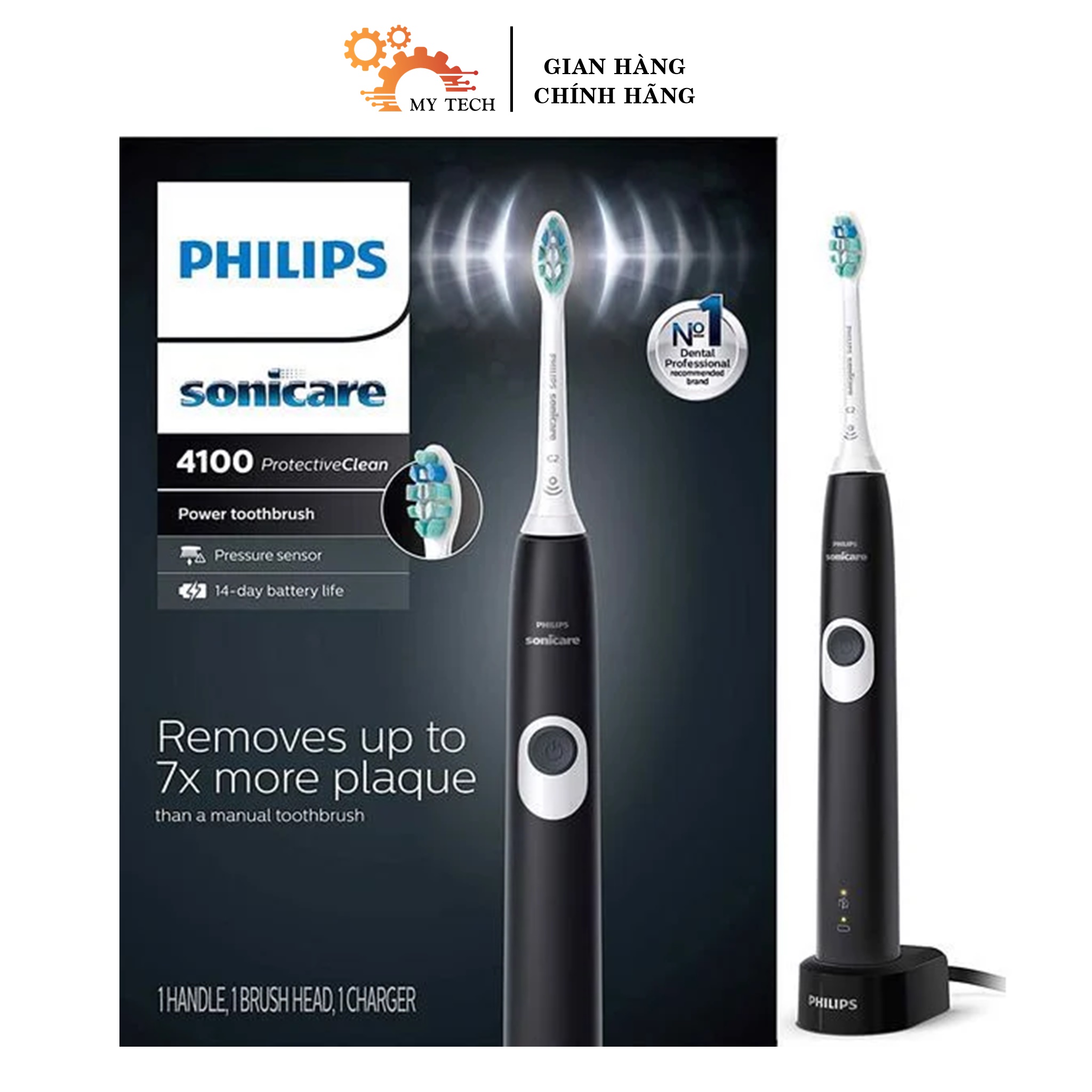 [ Lỗi 1 đổi 1 trong 7 ngày ] Bàn chải điện Philips Sonicare ProtectiveClean 4100 Plaque Control HX6810/50