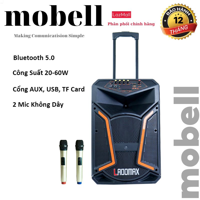 Loa kéo Bluetooth hát karaoke loa nghe nhạc Bluetooth ES-14-8S công suất lớn kết nối 2 loa cùng lúc tặng kèm 1 micro không dây