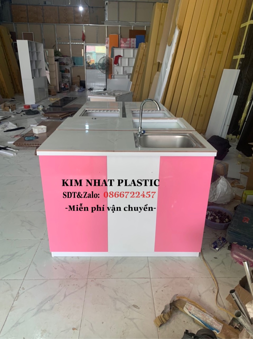Tủ bếp mini có sẵn bồn rửa đơn siêu đẹp freeship tphcm