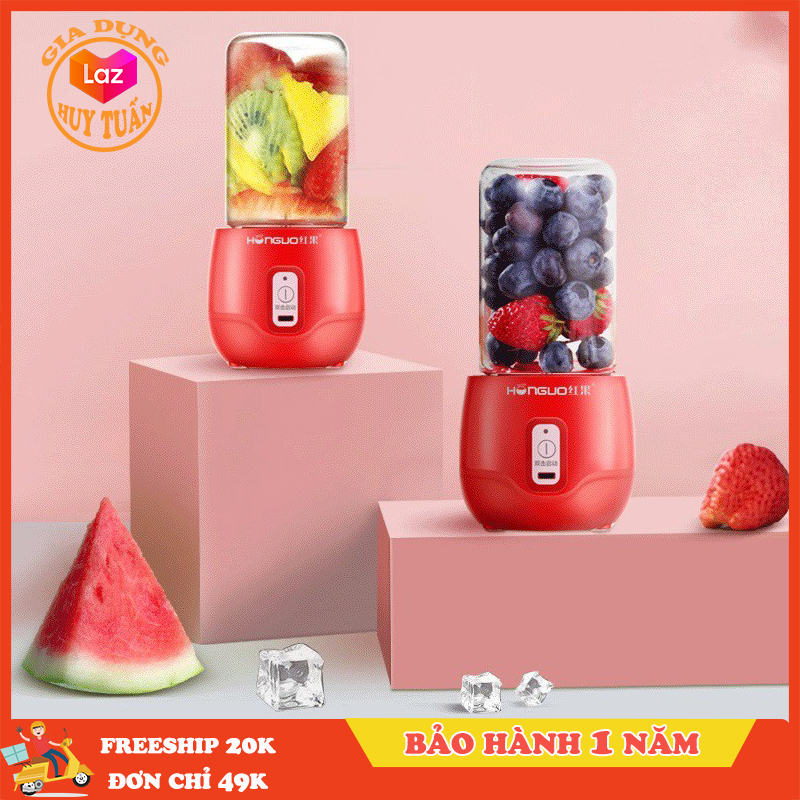Máy xay mini 6 lưỡi - máy xay sinh tố cầm tay sạc pin HONGUO, máy xay hoa quả rau củ hạt tiêu cầm tay mini nhỏ gọn tiện dụng tiết kiệm điện, đồ gia dụng nhỏ, đồ dùng nhà bếp(MXM35)Gia dụng Huy Tuấn Hà Nội