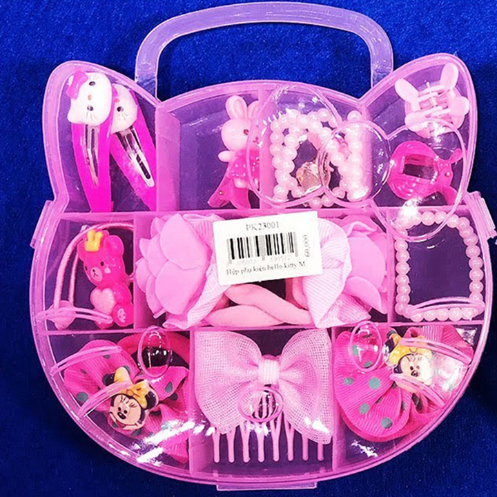 Hộp Hello kitty kèm cột tóc, kẹp mix nhiều mẫu cho bé