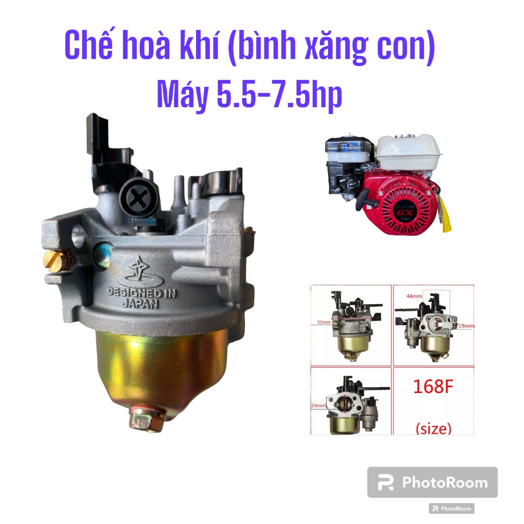 Chế hoà khí -bình xăng con máy model honda ,máy phát điện , máy bơm nước 5.5hp, 6.5hp,7.5hp