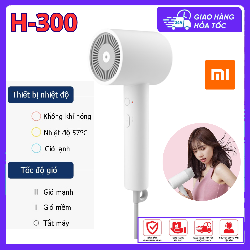 Máy sấy tóc xiaomi h300 - 2 chiều nóng lạnh - công nghệ dạng ion âm bảo vệ tóc, khô nhanh, bảo hành 12 tháng