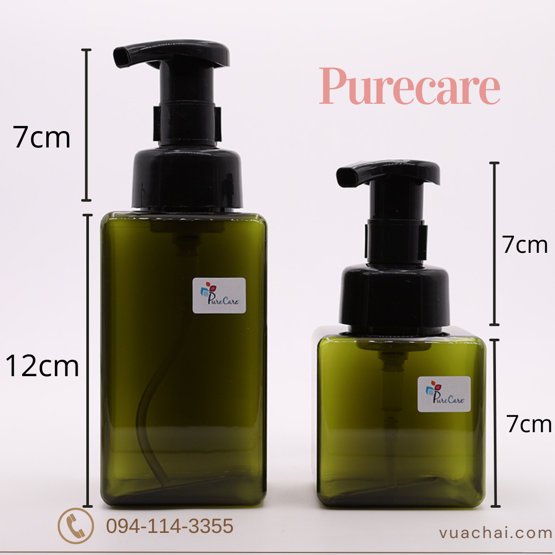 Chai nhựa PETG tạo bọt 250ml 450ml chiết sữa tắm dầu gội dung dịch lotion tiết kiệm tiện lợi, vòi tạo bọt mịn, du lịch