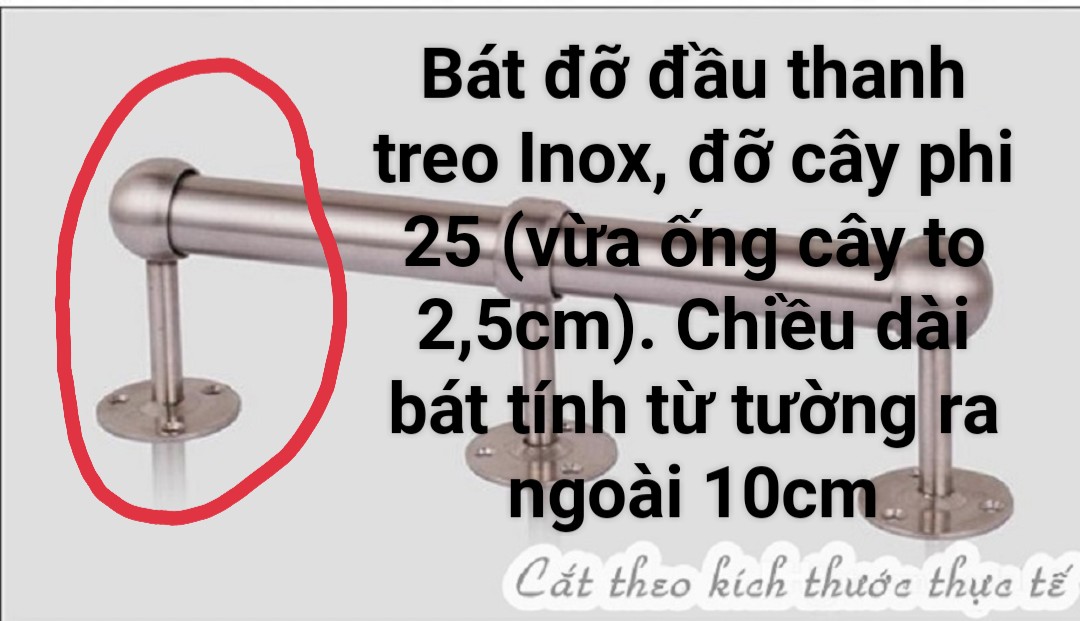 Bát Đỡ Đầu Thanh Treo Inox Phi 25 (vừa cây inox to 25cm)