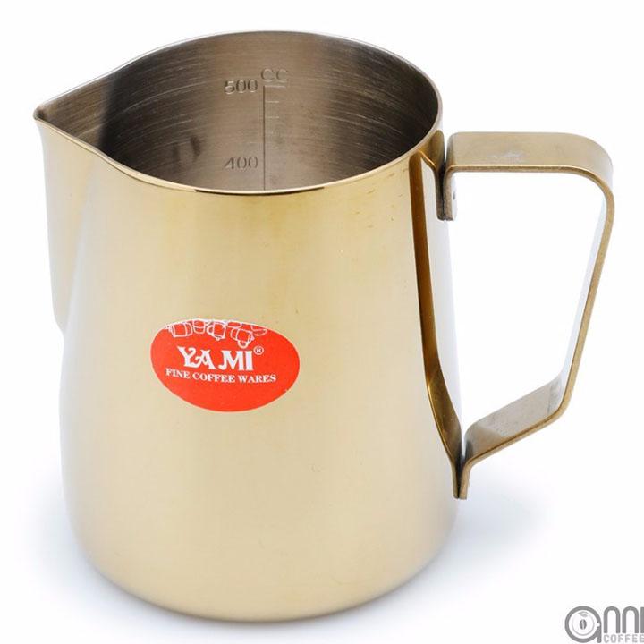 Ca đánh sữa Yami 600ml - Chất liệu Inox Cao cấp - Dùng để tạo bọt sữa trong nghệ thuật pha chế cà phê latte cappucino - Thiết kế dễ sử dụng cho barista bartender