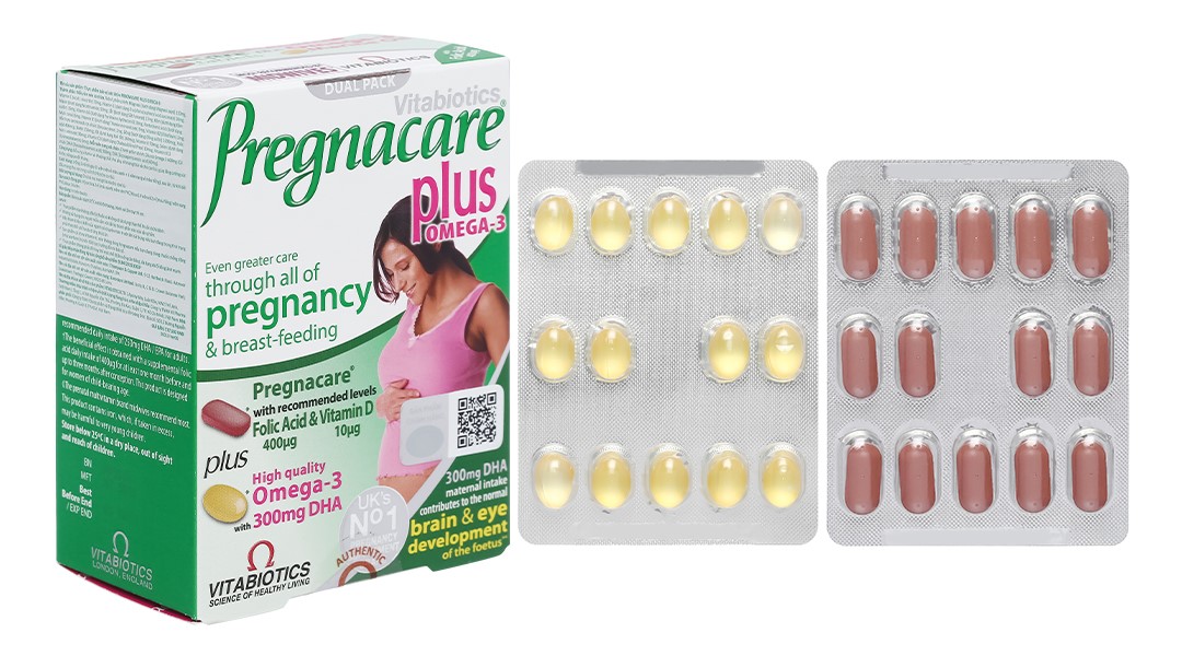 Vitabiotics Pregnacare Plus Omega-3 vitamin &amp; khoáng chất cho bà bầu hộp 56 viên