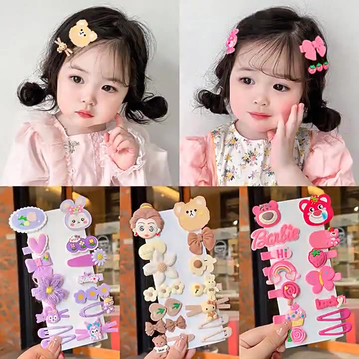 Vỉ 14 kẹp tóc lotso cho bé gái siêu xinh lung linh bé tha hồ kẹp tóc làm điệu luôn nhé