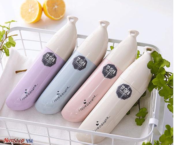 Bộ 2 Hộp Đựng Bàn Chải Kem Đánh Răng Du Lịch Banana Xinh Xắn