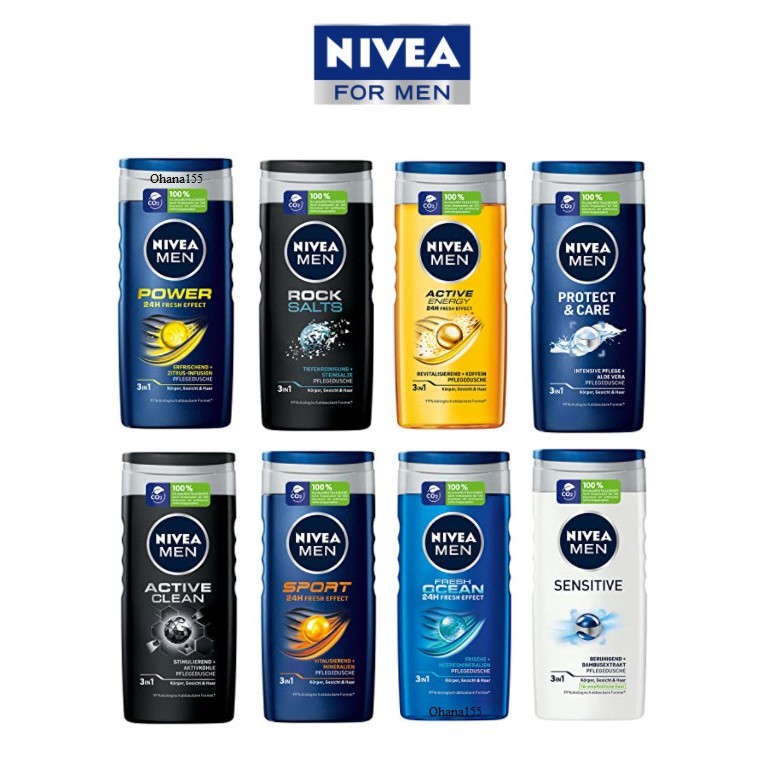 Sữa tắm, gội, rửa mặt thể thao dành cho nam nivea men sport 24h fresh effect 400ml hàng nội địa đức