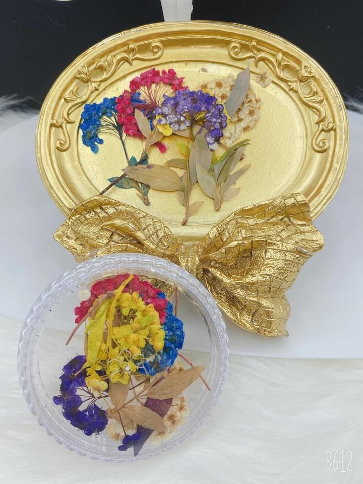 Set hoa khô trang trí tròn
