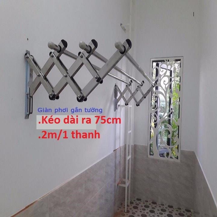 Giàn phơi gắn tường INOX 2m Loại dày