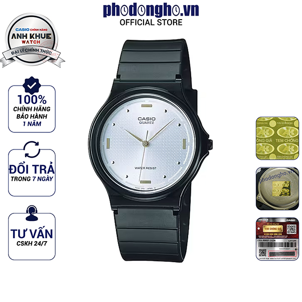 Đồng hồ nam dây nhựa casio anh khuê mq-76-7a1ldf