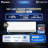 [MIỄN PHÍ LẮP ĐẶT 1TR3] MỚI 2025 - Máy Lạnh Daikin Inverter 1 Chiều FTKB25ZVMV 1HP (9000BTU)