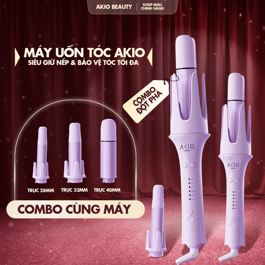 Akio Beauty Automatic Hair Curler with 3 Shafts That Changes the Curling Diameter to 28mm, 32mm, 40mm and 1 Comb Head - 5