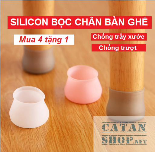 [HCM][Mua 4 tặng 1] Bộ 4 nút bọc chân ghế chân bàn bằng silicon dày chống trượt an toàn GD365-BocChanGhe-Sili-4