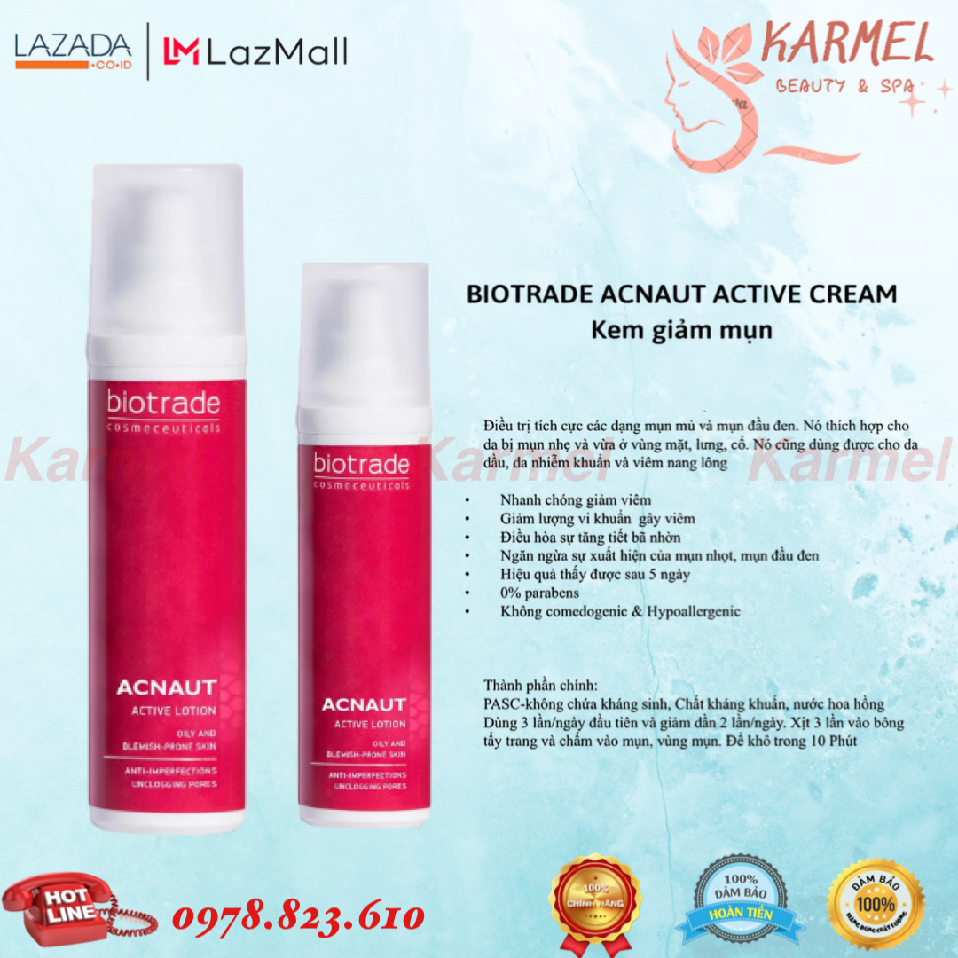 Lotion chấm mụn sưng viêm Biotra de Acnaut Active Lotion 10ml - Karmel Chính Hãng