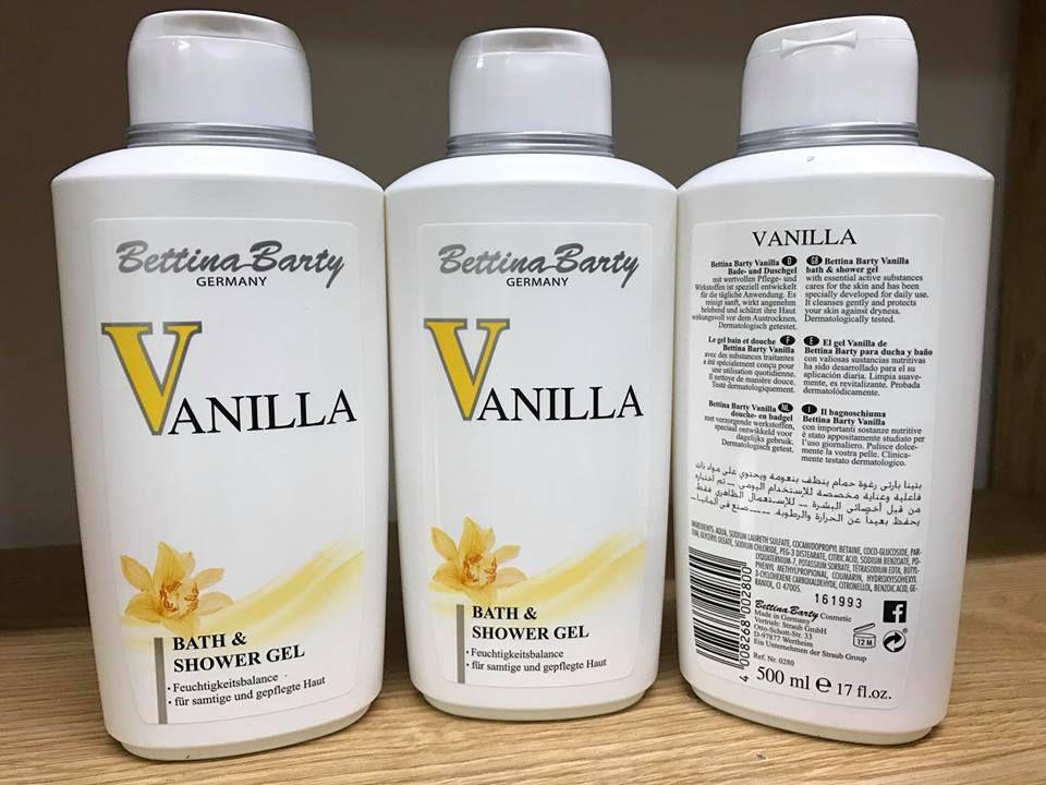 Sữa tắm tích hợp nước hoa bettina barty hương vanilla làm trắng da - 500ml- hàng xách tay đức