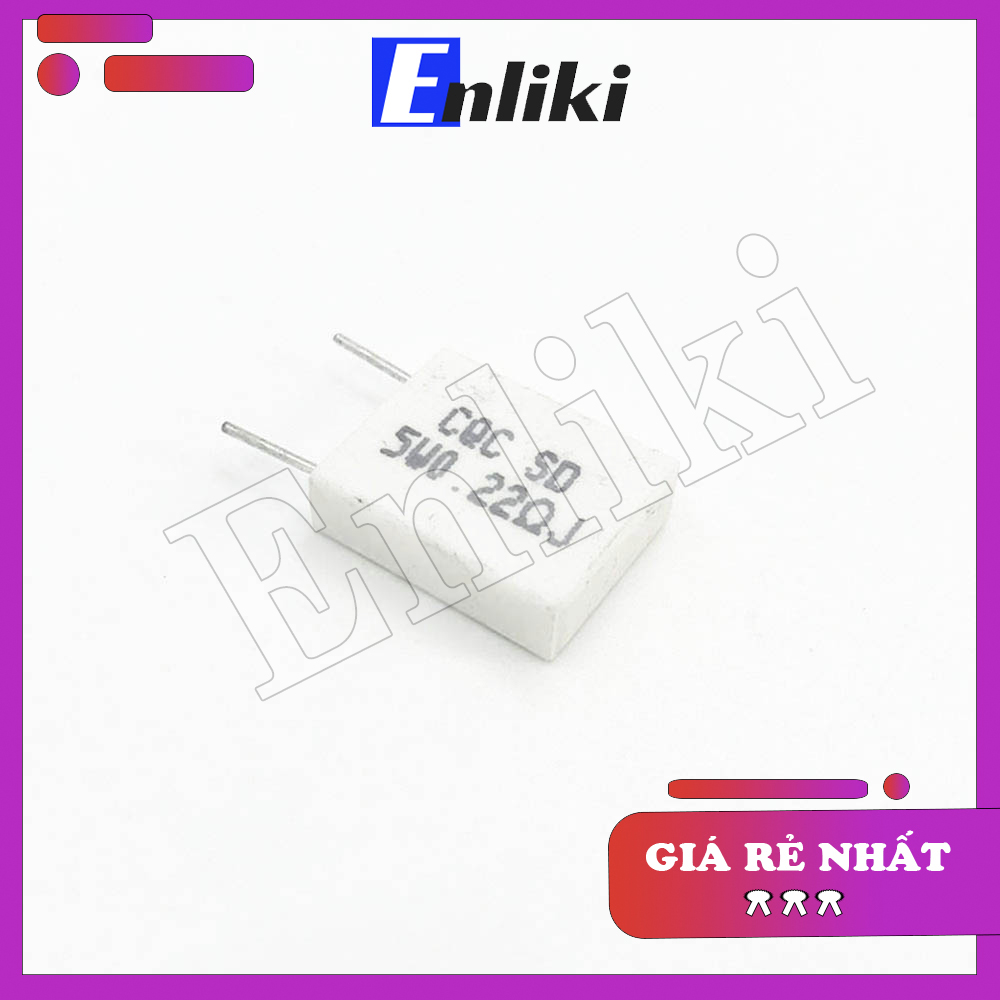 Điện trở sứ 5w 0.22r loại đứng