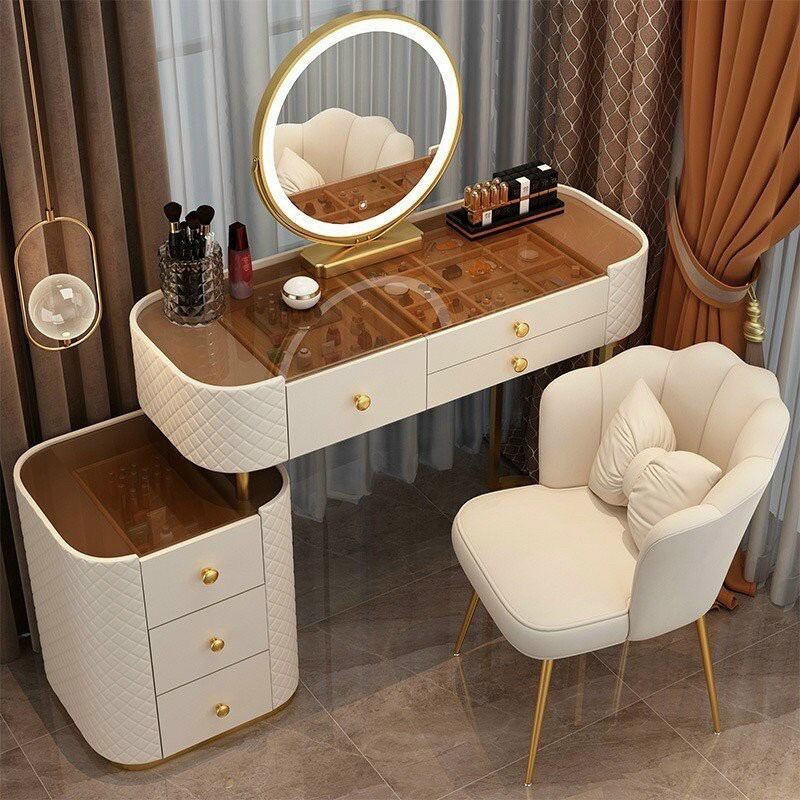 Bàn trang điểm cao cấp mặt kính PV- BP01