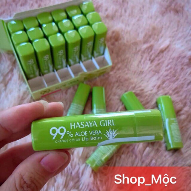 Son dưỡng môi lô hội Hasaya Girl aloe vera 99% Thái Lan, chiết xuất từ các thành phần lành tính, chất lượng đảm bảo an toàn cho người sử dụng, cam kết như mô tả
